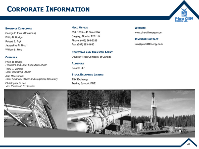December 2021 Corporate Update – Pine Cliff Energy Ltd. – slide 41