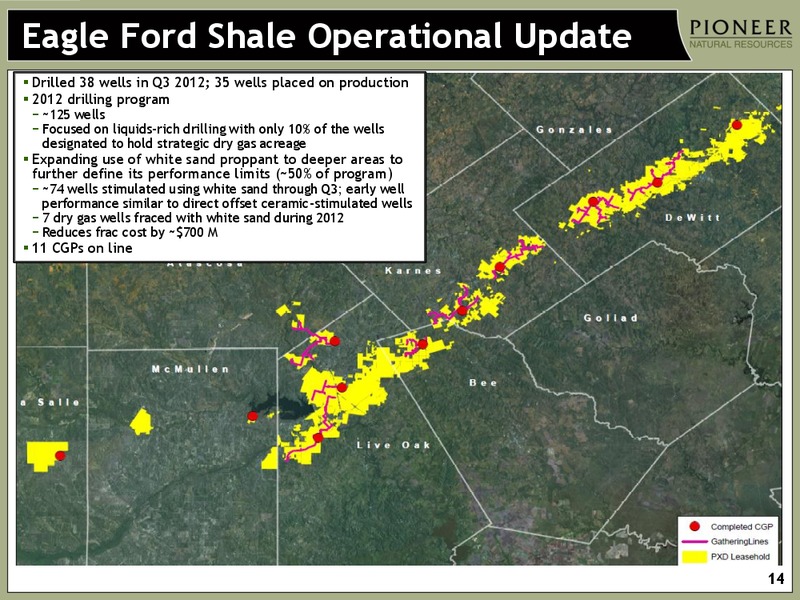 JANUARY 2013 INVESTOR PRESENTATION – Pioneer Natural Resources Co. – slide 13