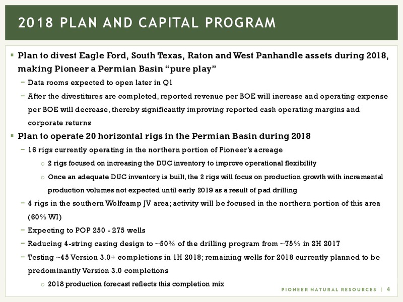 February 2018 Investor Presentation – Pioneer Natural Resources Co. – slide 3