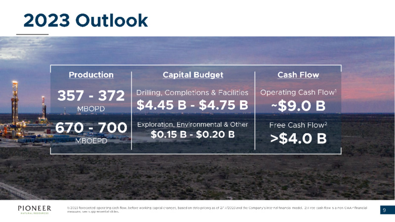 4Q 2022 Earnings Presentation – Pioneer Natural Resources Co. – slide 8