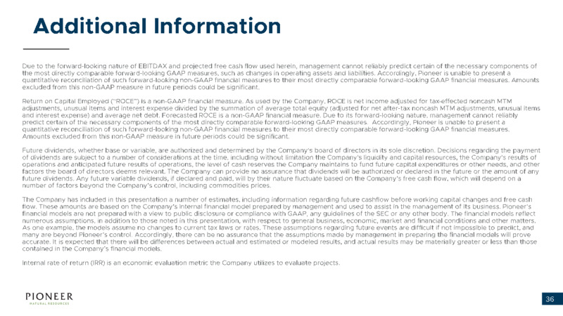 4Q 2022 Earnings Presentation – Pioneer Natural Resources Co. – slide 35