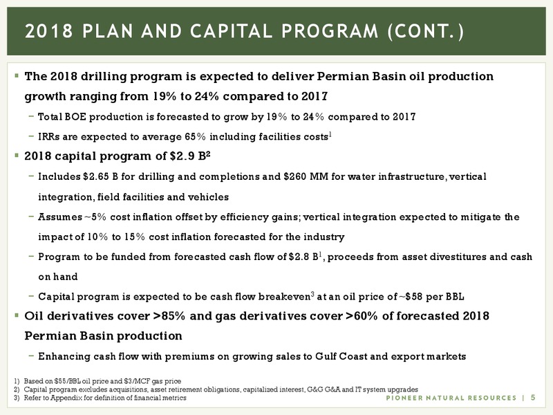 March 2018 Investor Presentation – Pioneer Natural Resources Co. – slide 4