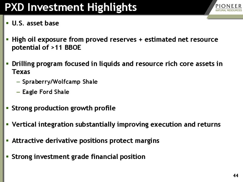 CITI 2014 GLOBAL ENERGY AND UTILITY CONFERENCE – Pioneer Natural Resources Co. – slide 43
