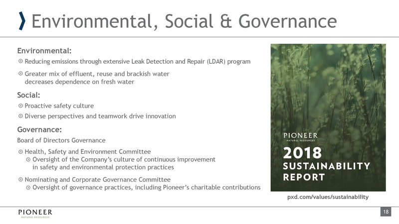 June 2019 Investor Presentation – Pioneer Natural Resources Co. – slide 17