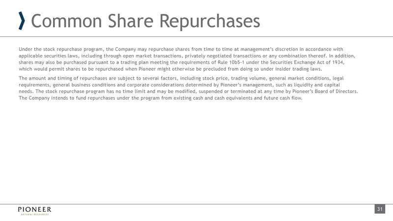 June 2019 Investor Presentation – Pioneer Natural Resources Co. – slide 29