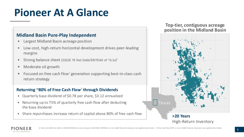 June 2022 Presentation – Pioneer Natural Resources Co. – slide 2