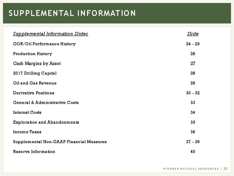 2Q 2017 Earnings Update – Pioneer Natural Resources Co. – slide 22