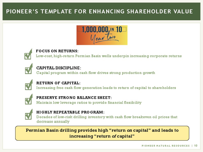 2Q 2018 Earnings Presentation – Pioneer Natural Resources Co. – slide 9