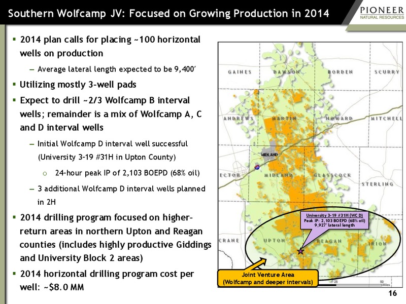 SEPTEMBER 2014 INVESTOR PRESENTATION – Pioneer Natural Resources Co. – slide 15