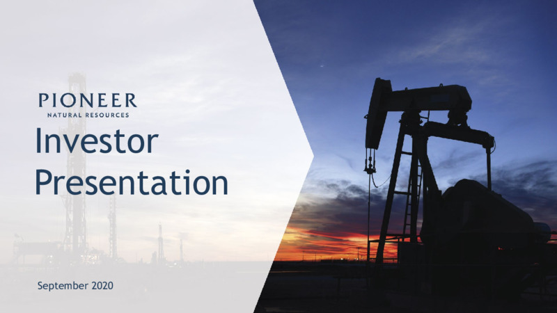 September 2020 Investor Presentation – Pioneer Natural Resources Co. – slide 1