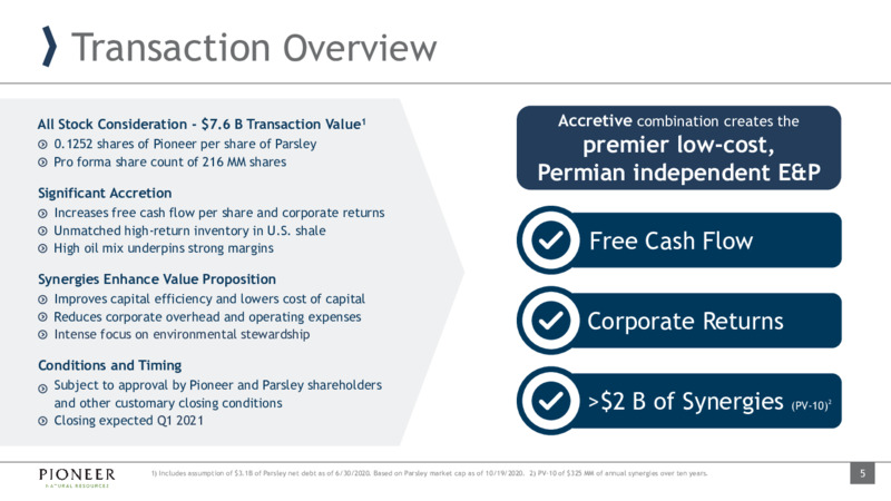 Pioneer Acquires Parsley Energy – Pioneer Natural Resources Co. – slide 4