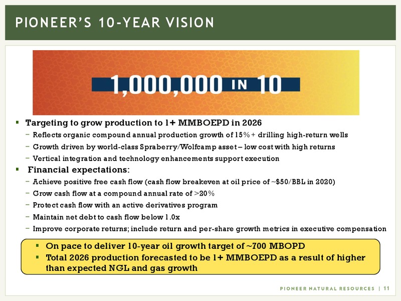 Q3 2017 Presentation – Pioneer Natural Resources Co. – slide 10