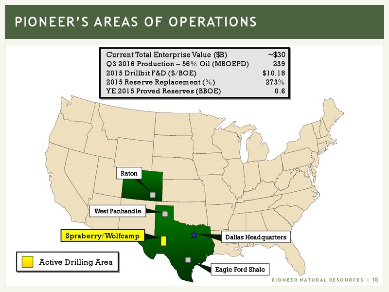 December 2016 Investor Presentation – Pioneer Natural Resources Co. – slide 17