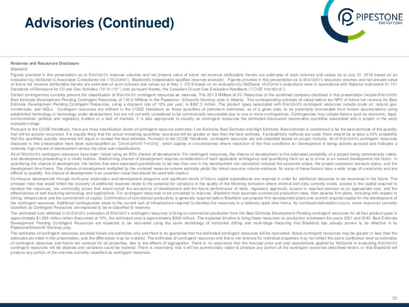 Backbird Energy and Pipestone – Pipestone Oil – slide 21