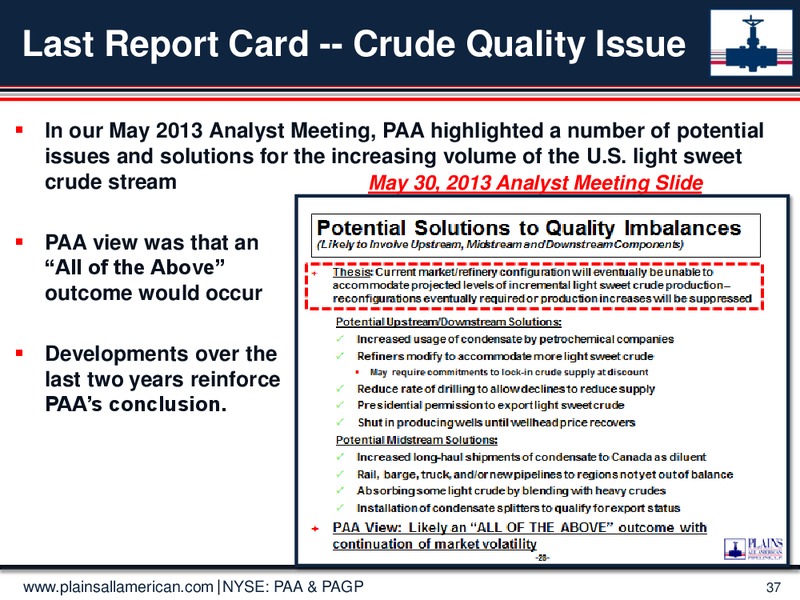 June 2015 Investor Presentation – Plains All American Pipeline, L.P. – slide 36
