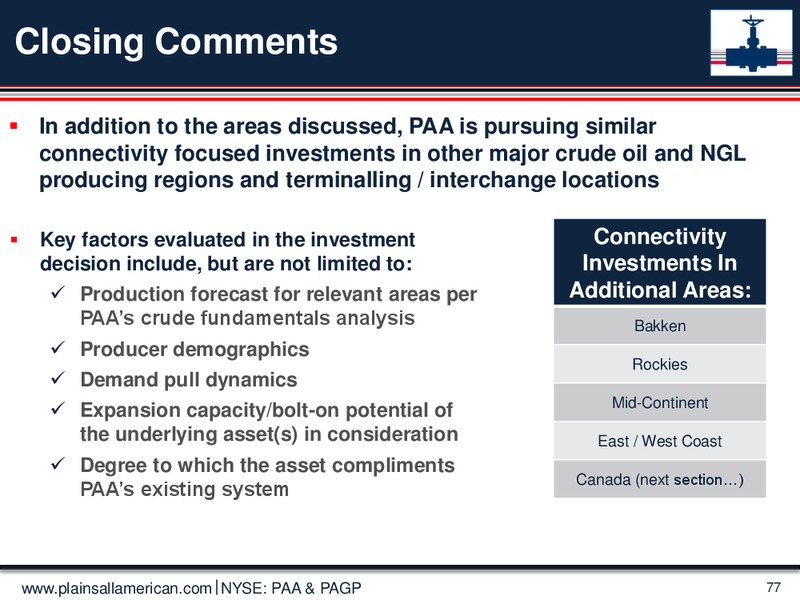 June 2015 Investor Presentation – Plains All American Pipeline, L.P. – slide 76