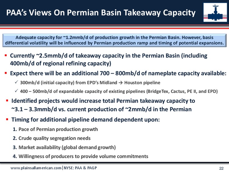 UBS MLP One on One Conference – Plains All American Pipeline, L.P. – slide 21