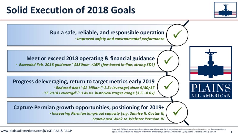 4Q and FY 2018 Earnings Presentation – Plains All American Pipeline, L.P. – slide 4