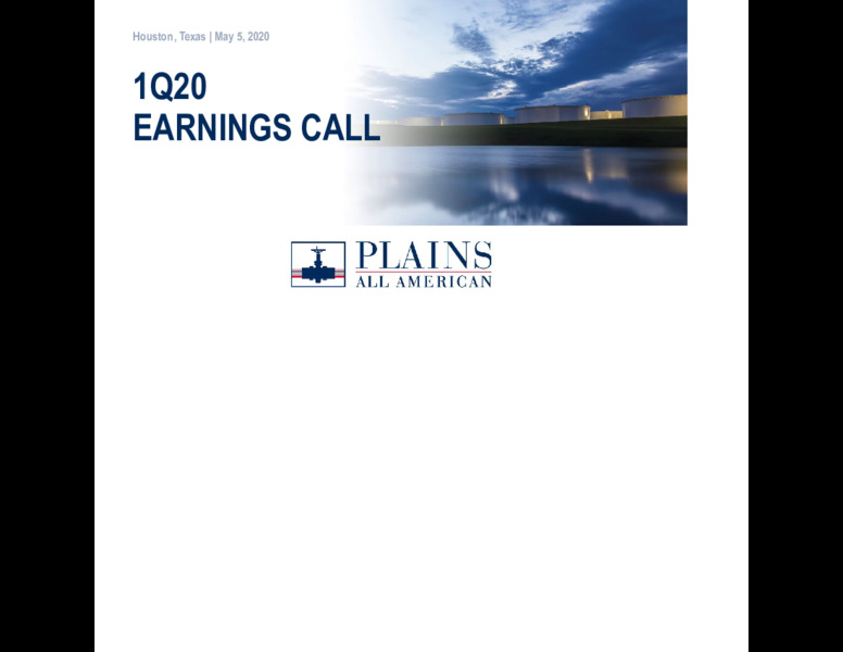 1Q 2020 Earnings Results – Plains All American Pipeline, L.P. – slide 29