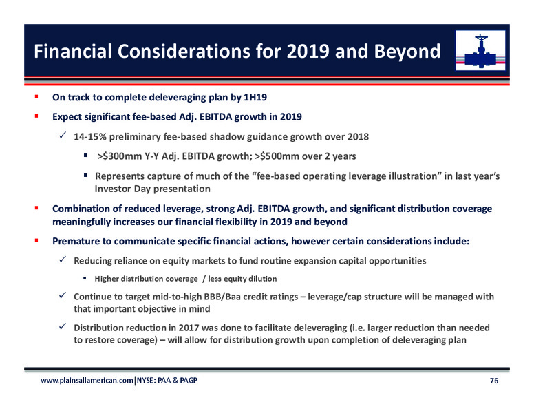 June 2018 Investor Day Presentation – Plains All American Pipeline, L.P. – slide 74
