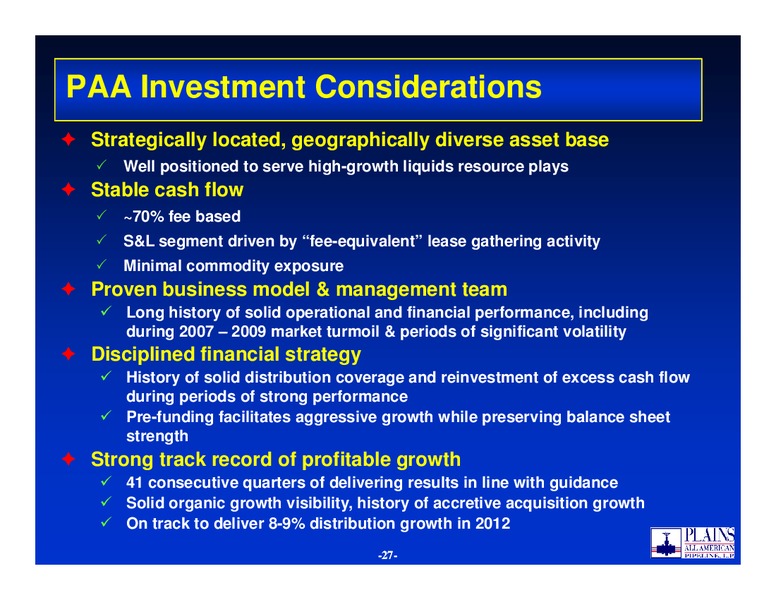 GHS 100 Energy Conference – Plains All American Pipeline, L.P. – slide 26