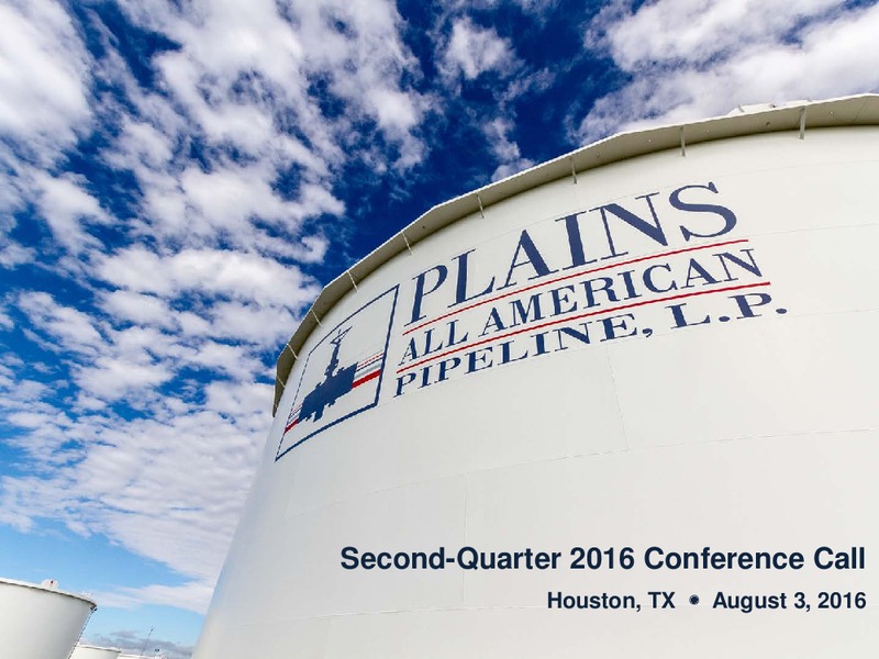 Q2 2016 Earnings Presentation – Plains All American Pipeline, L.P. – slide 1