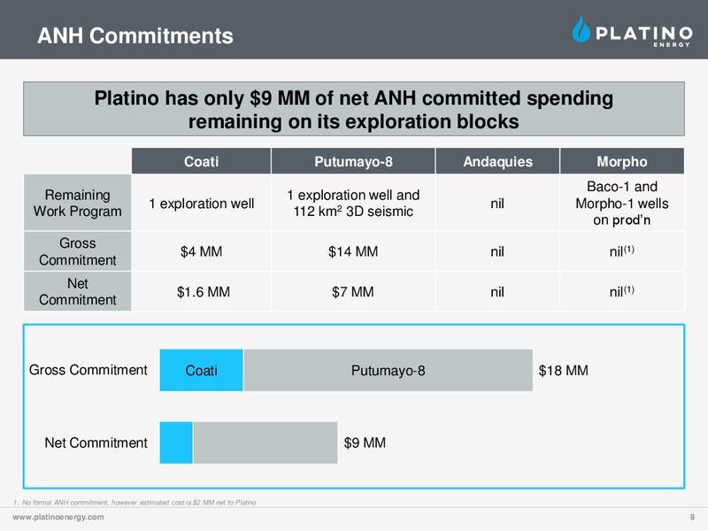 CORPORATE PRESENTATION – Platino Energy Corp. – slide 8