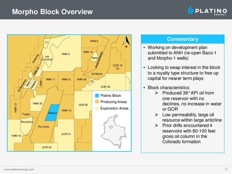 CORPORATE PRESENTATION – Platino Energy Corp. – slide 17