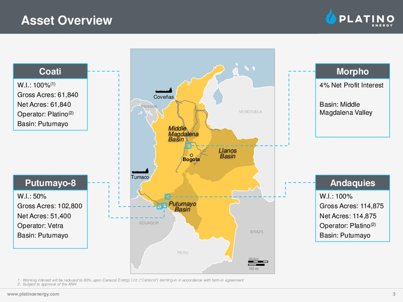 CORPORATE PRESENATION – Platino Energy Corp. – slide 3
