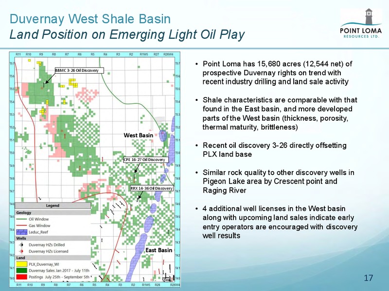 July 2018 Corporate Presentation – Point Loma Energy Ltd. – slide 17