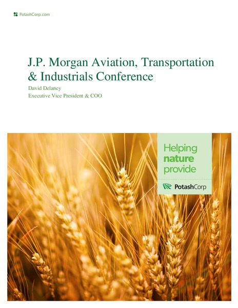 JP Morgan Aviation Transportation and Industrials Conference – Potash Corp – slide 1