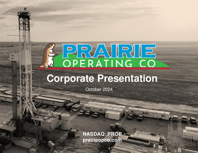Corporate Presentation – Prairie Operating Co – slide 1