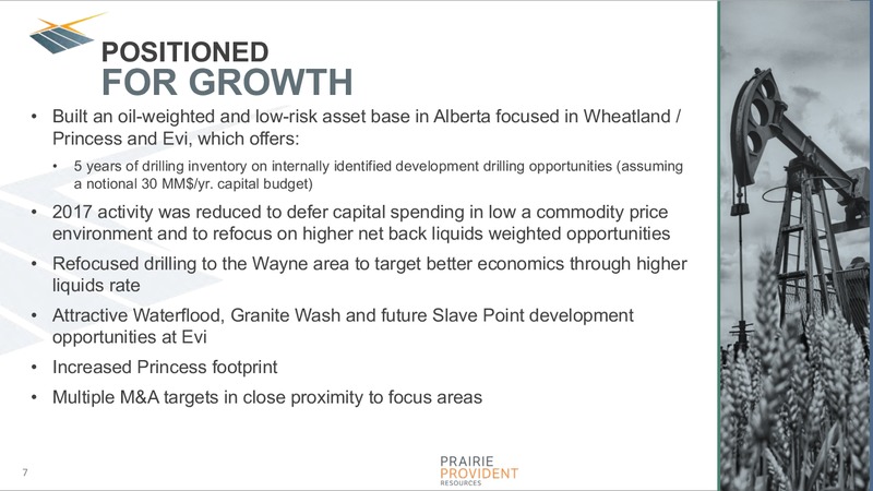 January 2018 Corporate Presentation – Prairie Provident Resources Inc. – slide 7