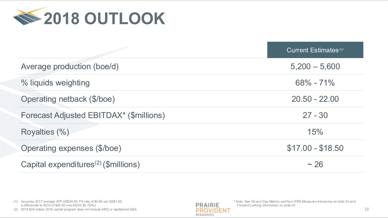 January 2018 Corporate Presentation – Prairie Provident Resources Inc. – slide 18