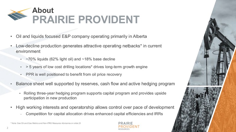 October 2018 Corporate Presentation – Prairie Provident Resources Inc. – slide 2