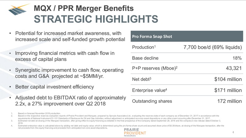 October 2018 Corporate Presentation – Prairie Provident Resources Inc. – slide 4