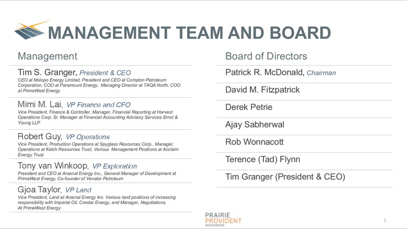November 2017 Corporate Presentation – Prairie Provident Resources Inc. – slide 5