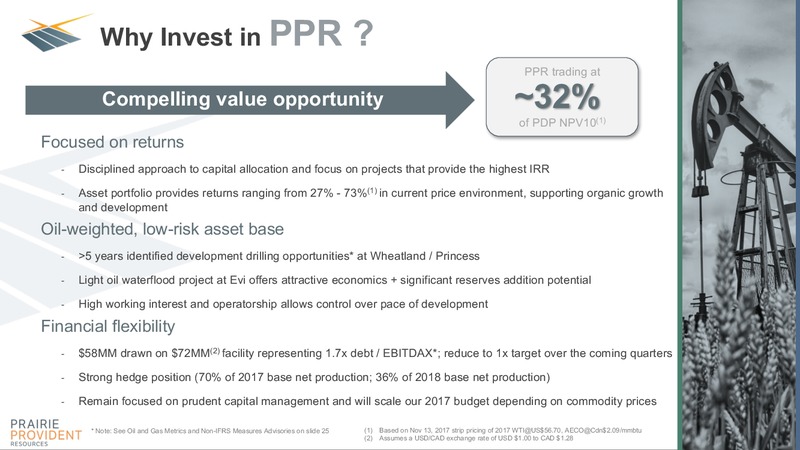 November 2017 Corporate Presentation – Prairie Provident Resources Inc. – slide 20