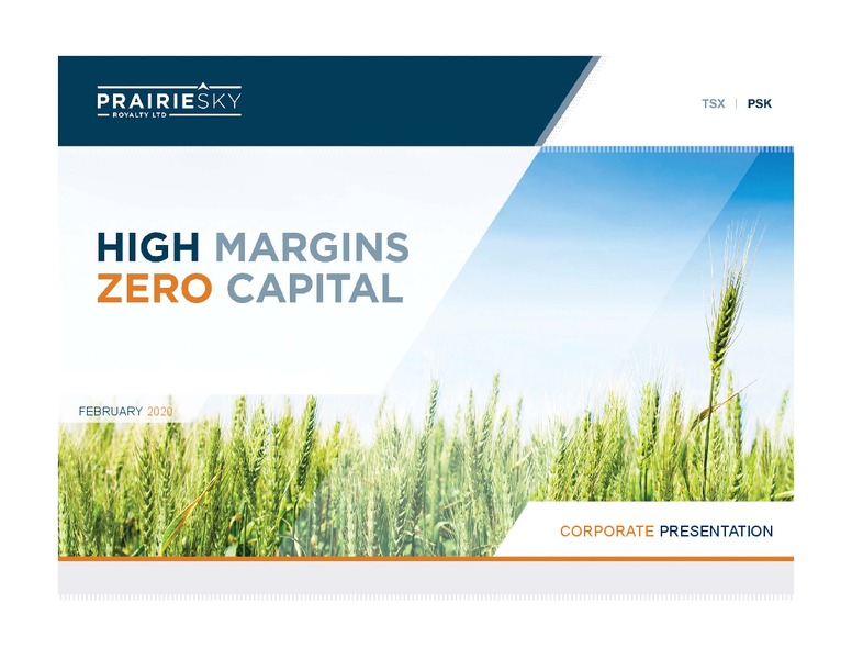 February 2020 Investor Presentation – Prairiesky Royalty Ltd. – slide 1
