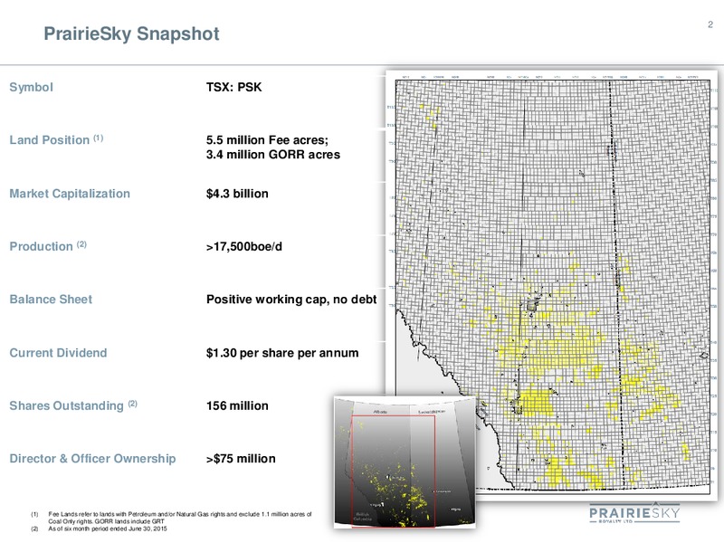 Q2 2015 Earnings Call – Prairiesky Royalty Ltd. – slide 2