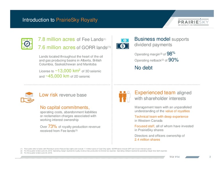 Corporate Presentation September 2018 – Prairiesky Royalty Ltd. – slide 3