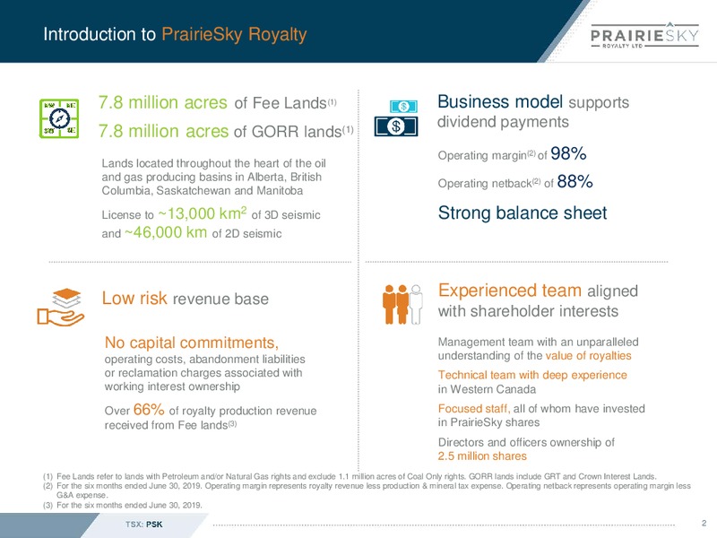 October 2019 Corporate Presentation – Prairiesky Royalty Ltd. – slide 3