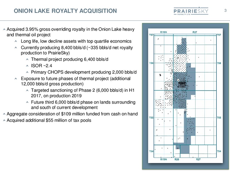 December 2016 Corporate Presentation – Prairiesky Royalty Ltd. – slide 3