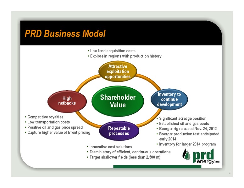 WINTER 2014 COMPANY OVERVIEW – Prd Energy Inc. – slide 3