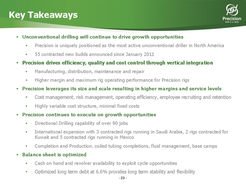 CREDIT SUISSE ENERGY SUMMIT – Precision Drilling Corporation – slide 22