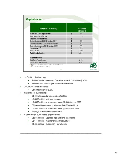 ENERCOM INCORPORATED THE OIL AND GAS CONFERENCE – Precision Drilling Corporation – slide 30