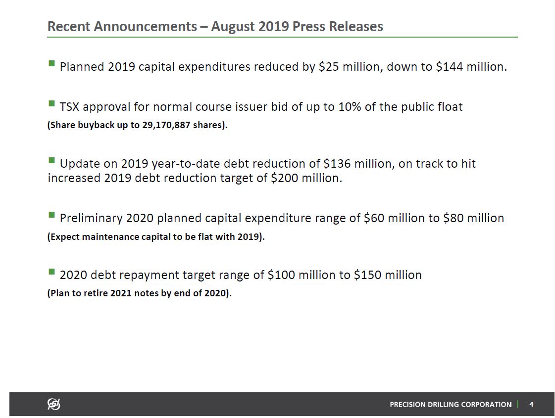 September 2019 Corporate Presentation – Precision Drilling Corporation – slide 3