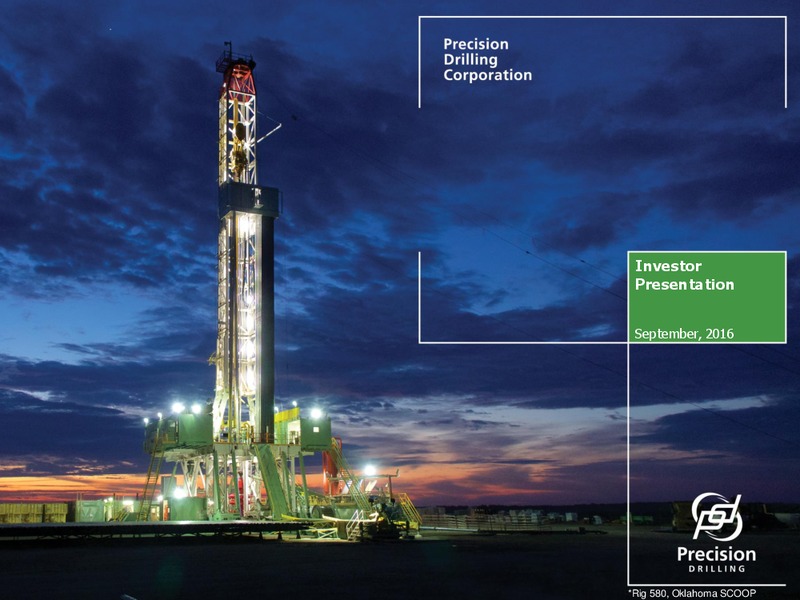 September 2016 Investor Presentation – Precision Drilling Corporation – slide 1