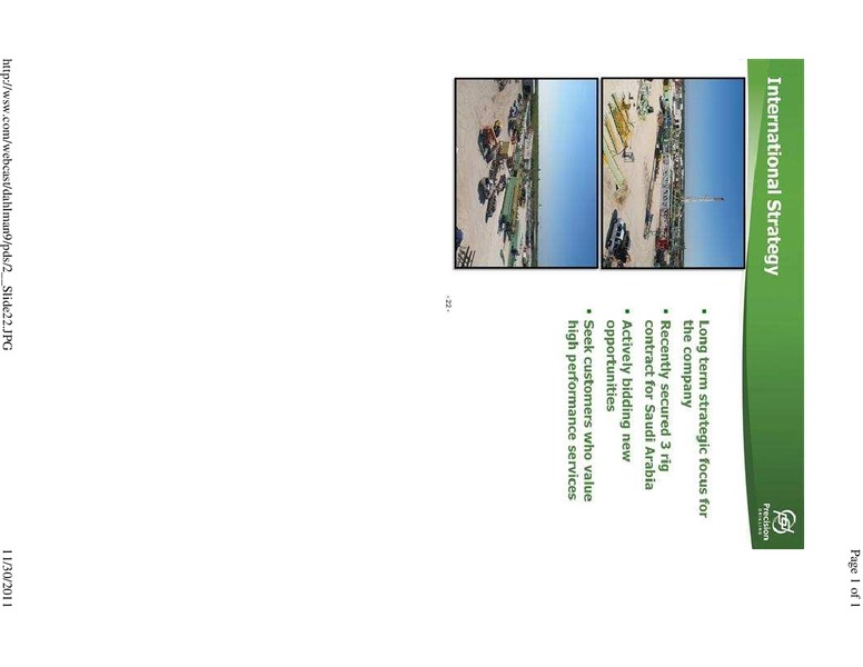 1ST ANNUAL DAHLMAN ROSE CO ULTIMATE OIL SERVICES DRILLING CONFERENCE – Precision Drilling Corporation – slide 21