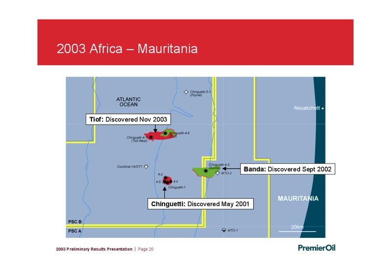 2003 PRELIMINARY RESULTS – Premier Oil – slide 20